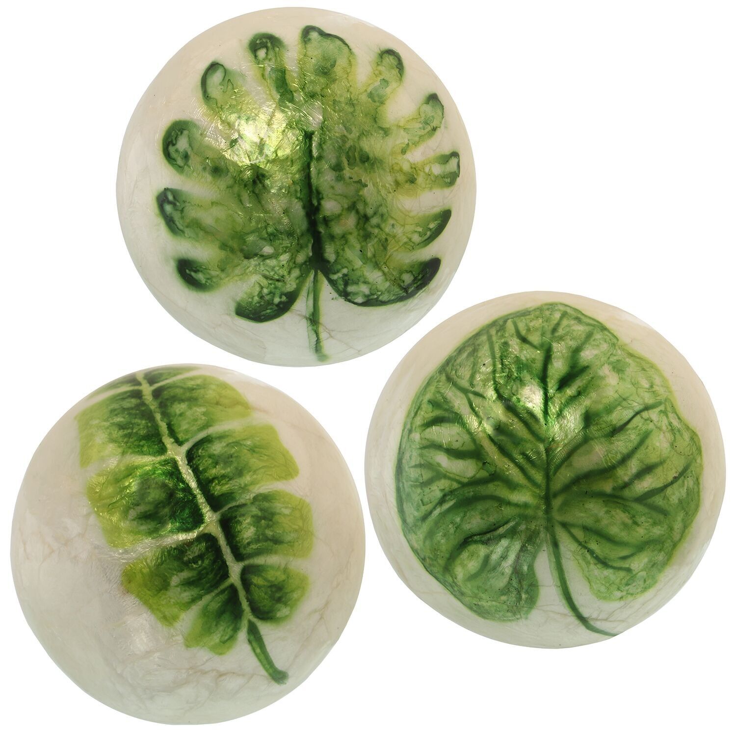 Sfera decorativa in madreperla naturale.fogli di alluminio assortiti da 10 cm st38977