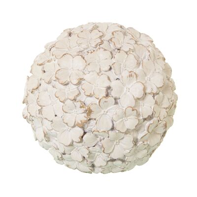 BOULE RÉSINE BLANCHE ANTIQUE °9.5CM ST39231