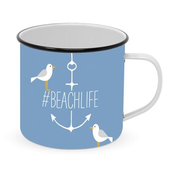 Happy Metal Mug Beach