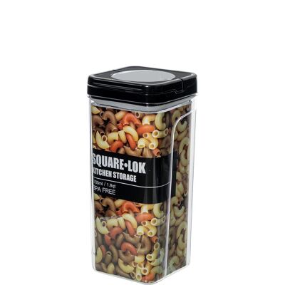 BARATTOLO DA CUCINA IN ACRILICO 1700ML COPERCHIO NERO CHIUSURA ERMETICA _11X11X24CM ST82015