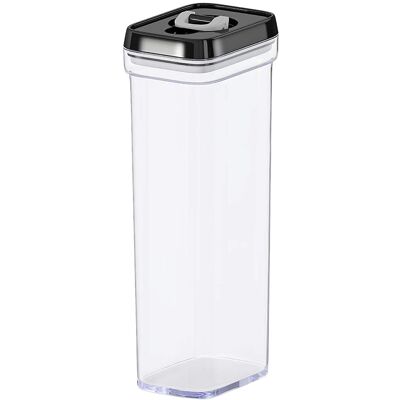 BARATTOLO DA CUCINA IN ACRILICO 2300ML COPERCHIO NERO CHIUSURA ERMETICA _13X10X31CM ST82044