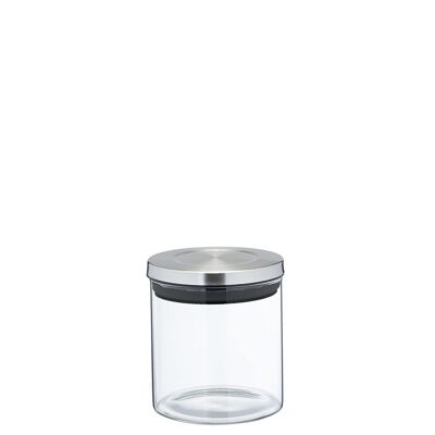 BOTE COCINA CRISTAL 450ML TAPAA ACERO INOX. _°10X10CM CRISTAL BOROSILICATO ST82485