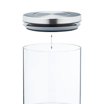 POT DE CUISINE EN VERRE 700ML COUVERCLE EN ACIER INOXYDABLE. _°10X14CM VERRE BOROSILICATE ST82484 3