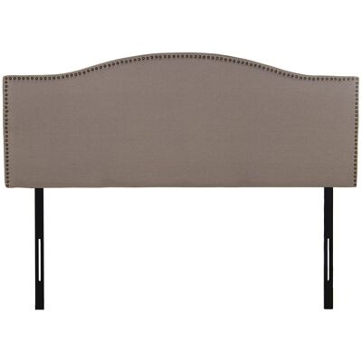 TÊTE DE LIT REMBOURRÉE POLYESTER BEIGE, PIEDS MÉTAL NOIR 160X7X122/132CM, SUP:160X61CM ST73003