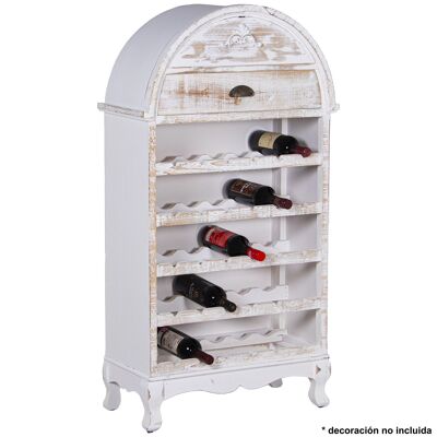 WOODEN BOTTLE RACK 5 LEVELS WITH WHITE DRAWER DECAPÉ FIR+DM _65X31.5X123CM FOR 30 BOTTLES ST36455