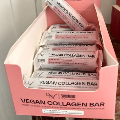 Display of 30 VEGAN DAY+ / SUPENATURE Collagen Bars