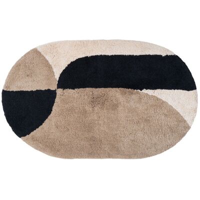 Badematte Bowie – Taupe Oval 50 x 80 cm