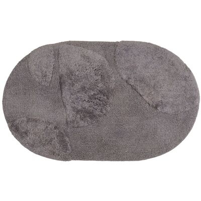 Badematte Boaz – Grau Oval 60 x 100 cm