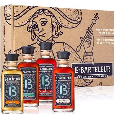 Cocktail - Coffret Cadeau - LE BARTELEUR, 4 x 10cl