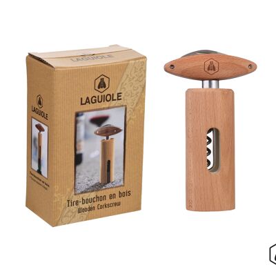 LAGUIOLE- Corkscrew With Rotating Wooden Handle