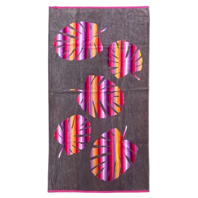 Serviette de plage velours Jacquard FONIA Taille L 90x160