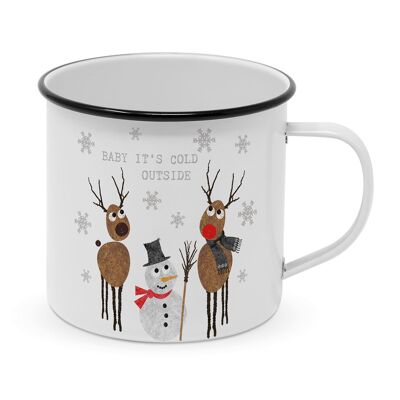 Cold Outside Happy Metal Mug