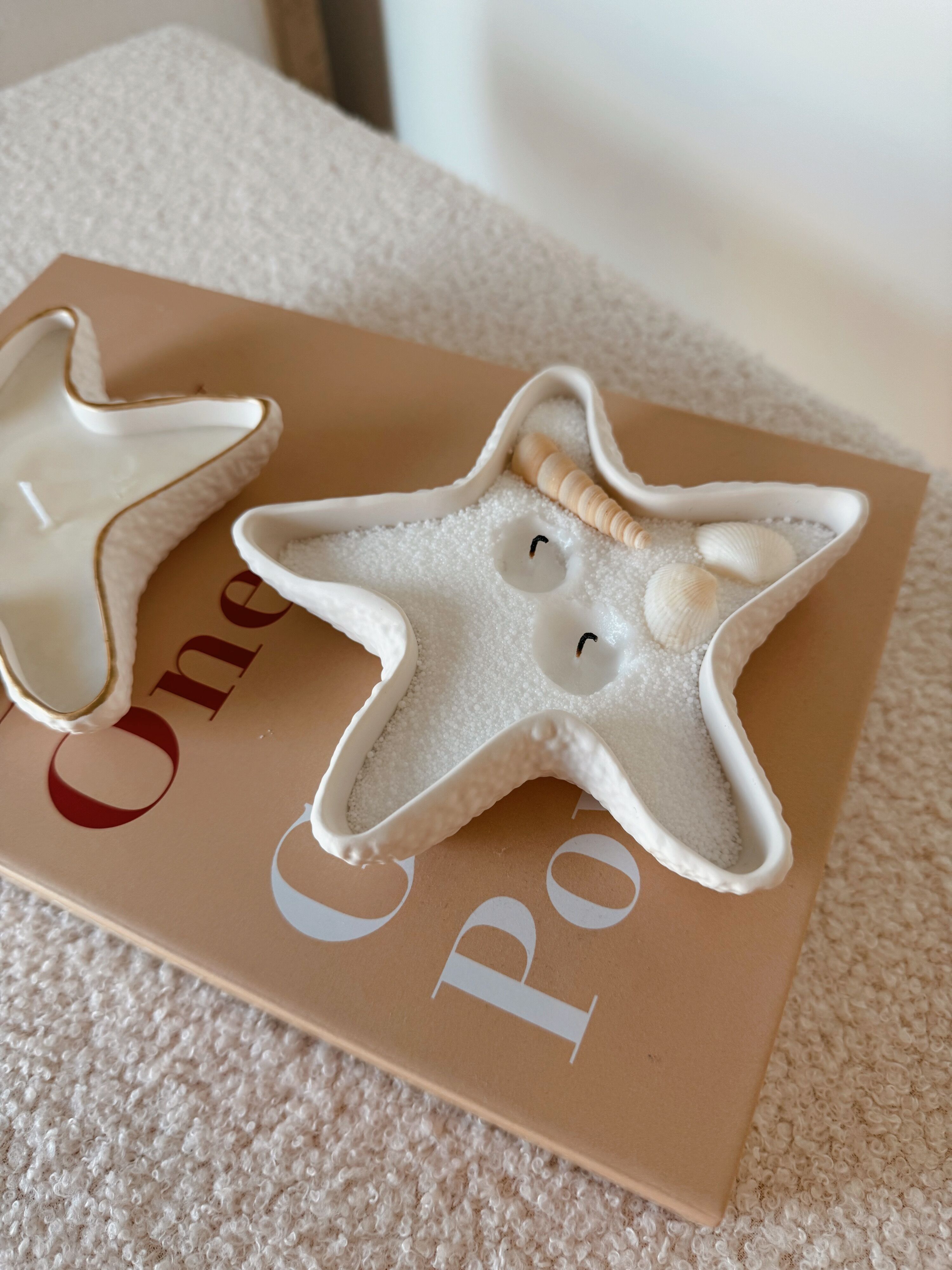empty starfish pocket tray in handmade jesmonite