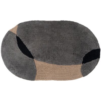 Badematte Bink – Grau Oval 60 x 100 cm