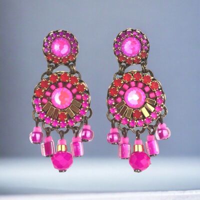 Fuchsia crystal earrings