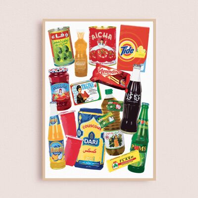 Poster di arte pop | Negozio di alimentari marocchino 30x40 cm