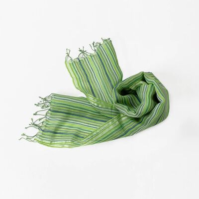Tissu léger - Superbe coton biologique vert et soie naturelle
