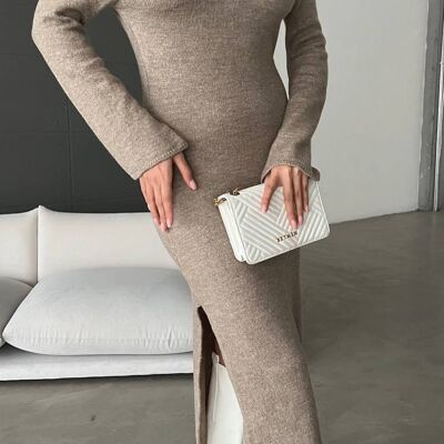 Long Knitted Dress with Slits