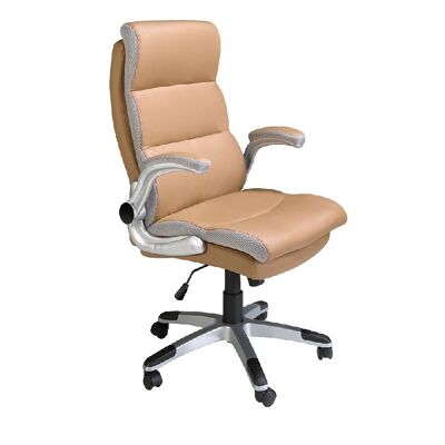 BROWN LEATHER SWIVEL OFFICE CHAIR 4141