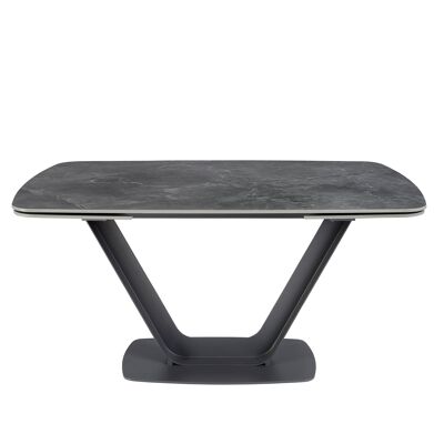 EXTENSIBLE DINING TABLE OVAL BARREL PORCELAIN MARBLE 1132
