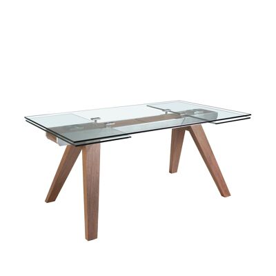 EXTENDABLE RECTANGULAR DINING TABLE TEMPERED GLASS 1131