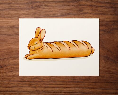 Postkarte "Baguette Kaninchen"