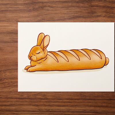 Postcard "Baguette Rabbit"