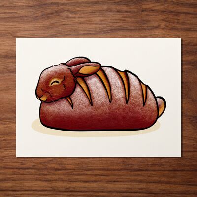 Carte postale "Lapin en pain"