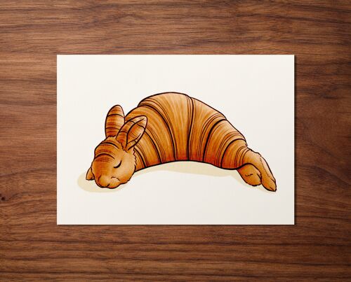 Postkarte "Croissant Kaninchen"