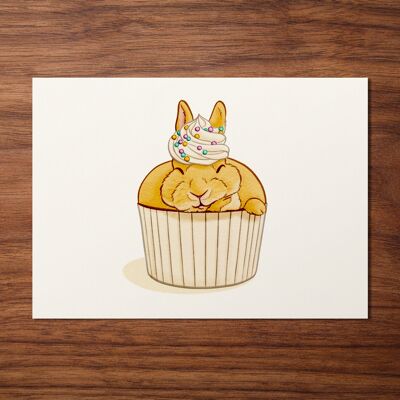 Postkarte "Vanilla Cupcake Kaninchen"