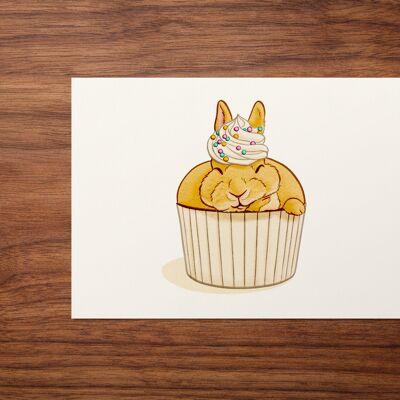 Postkarte "Vanilla Cupcake Kaninchen"