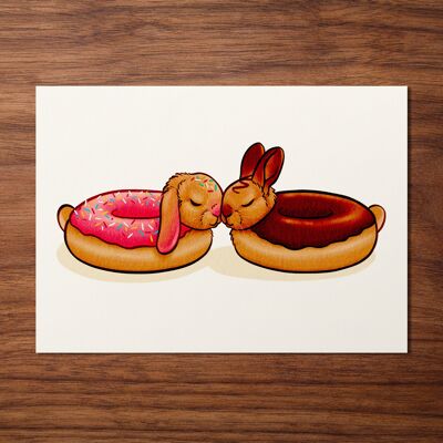 Carte postale "Lapin Donut"