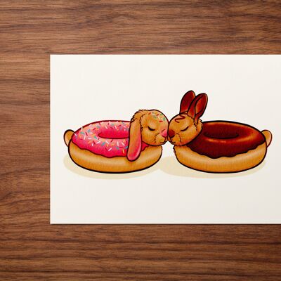 Carte postale "Lapin Donut"