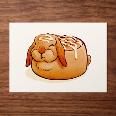 Postkarte "Zimtschnecke Kaninchen"