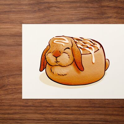 Postcard "Cinnamon Roll Rabbit"