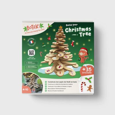 Weihnachtsset | Bauen und schmücken Sie Ihren Weihnachtsbaum aus Holz
