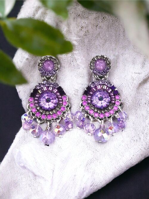 PENDIENTES DE CRISTALES LILAS EDICION LIMITADA