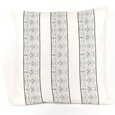 Pillowcases made from hand-spun organic cotton - Flower Line block print