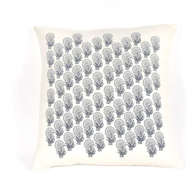 Pillowcases made from hand-spun organic cotton - Flowers block print