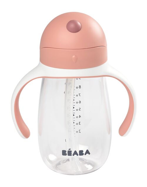 BEABA, Tasse paille 300 ml - old pink