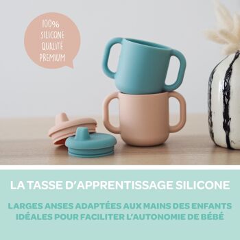 BEABA, Tasse d'apprentissage silicone blue 3