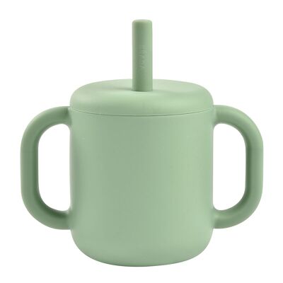 BEABA, Tasse paille silicone sage green