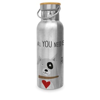 Bouteille Acier Amour et Chien 0.50