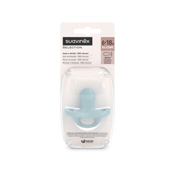 SUAVINEX, SUCETTE REVERSIBLE SXPRO 6/18M COLOUR ESSENCE - BLEU 3