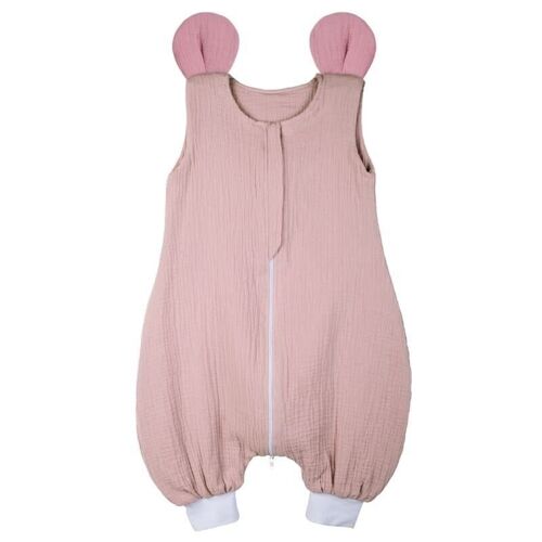Hi Little One - muslin cotton sleeping bag MOUSE Blush & Baby Pink