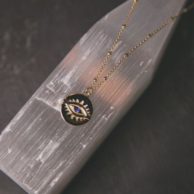 Halina Evil Eye Coin Necklace - Gold