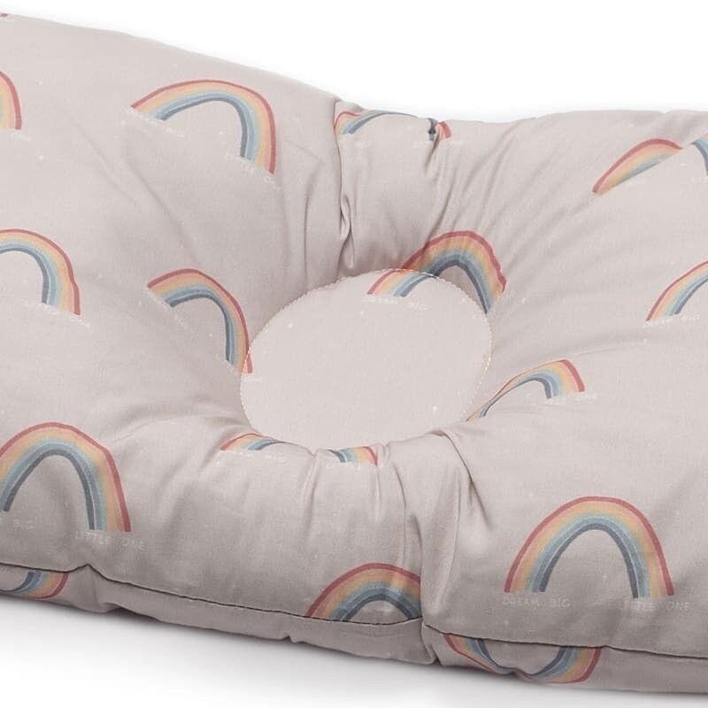 Cuscino per l'alimentazione delle mani 4 in 1 + protezione per il letto in cotone biologico BIO RAINBOW