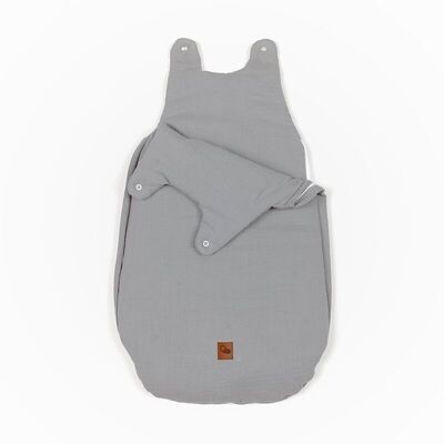 BIO muslin NEWBORN SLEEPBAG 3 TOG Gray