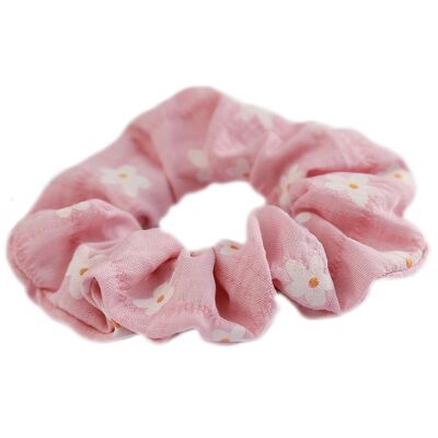 Scrunchie daisy pink