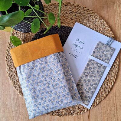 Book Pouch & Bookmark Set - Gray Honeycomb